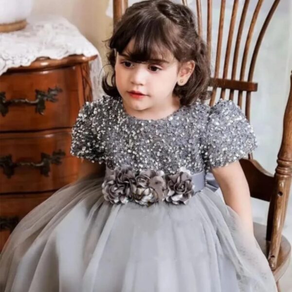 NEW Girls dresses,cute princess dresses new short-sleeved/long-sleeved sequined tutu dresses cross-border for cute girls - Image 4