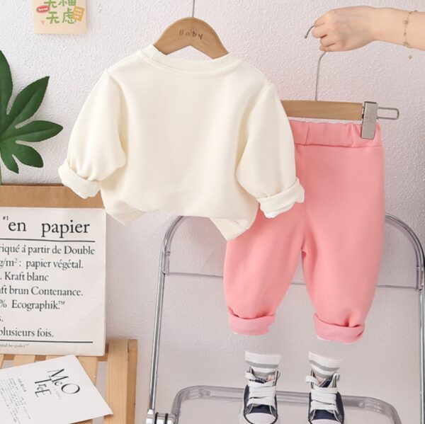 Baby Girl Stylish Sports Style Pearl Rabbit Sweatshirt - Image 4