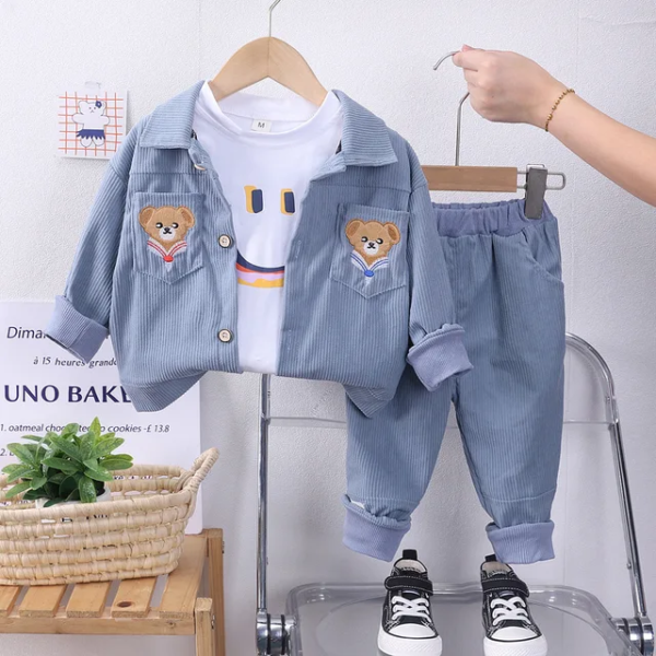 Boys cardigan jacket pant t-shirt set - Image 9