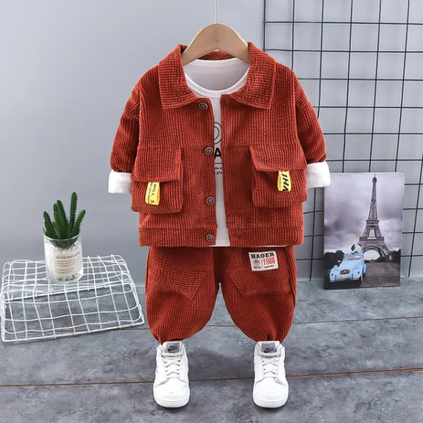 Boys cardigan jacket pant t-shirt set - Image 11