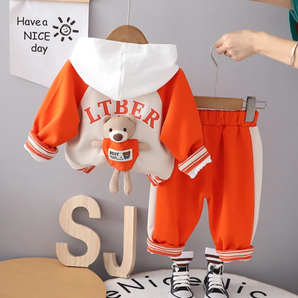 Baby casual winter 3 pcs jacket hoodie pant set - Image 6