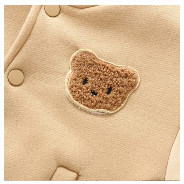 Baby velvet coat thick baseball jacket set - Image 7